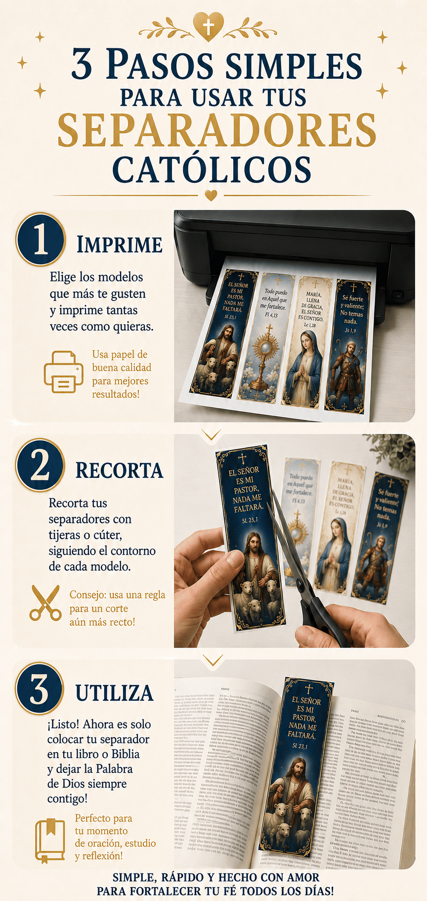 3 pasos simples para usar tus separadores católicos: imprime, recorta y utiliza