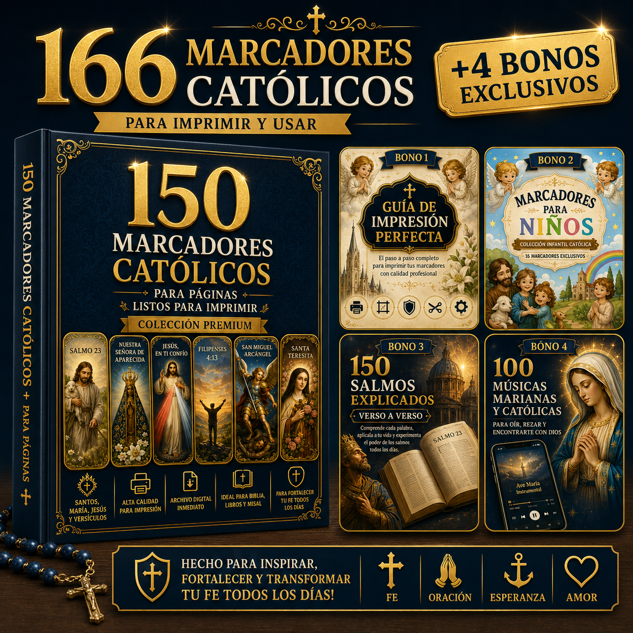 166 Marcadores Católicos + 4 Bonos Exclusivos